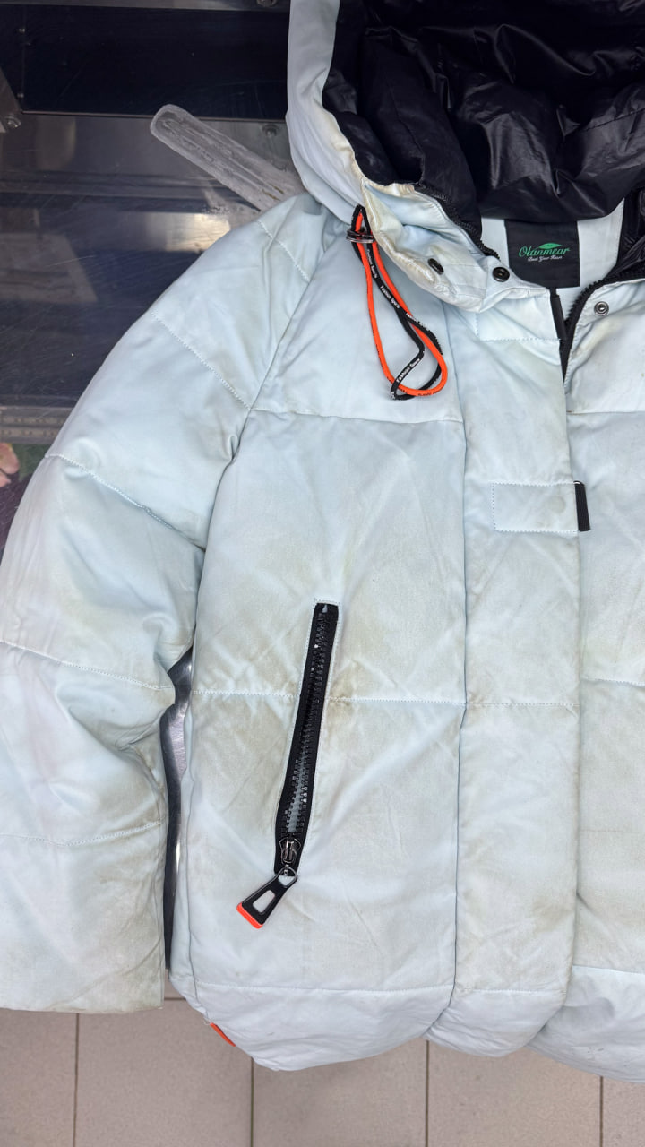 Стирка белой куртки - до