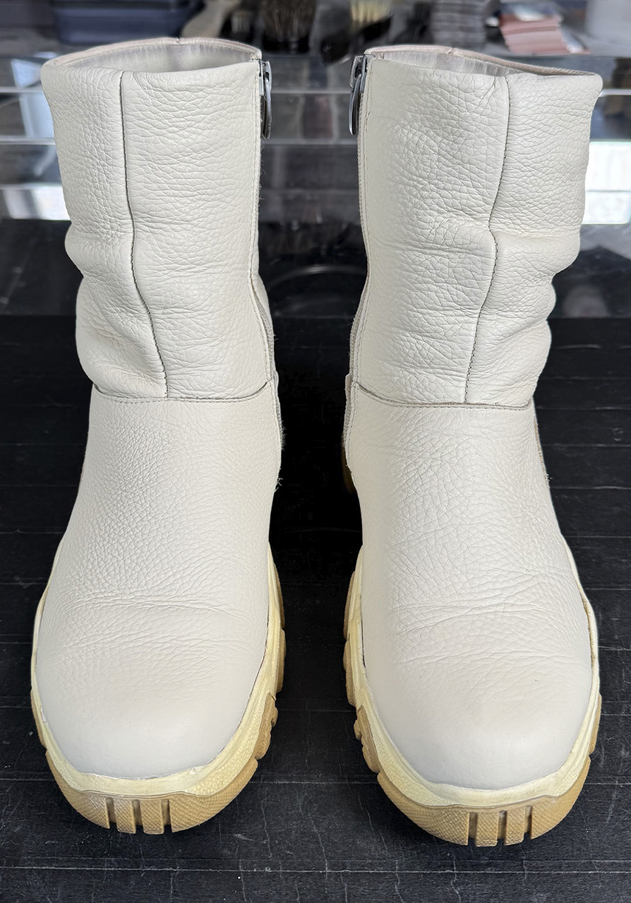 Белые кожаные сапоги - после